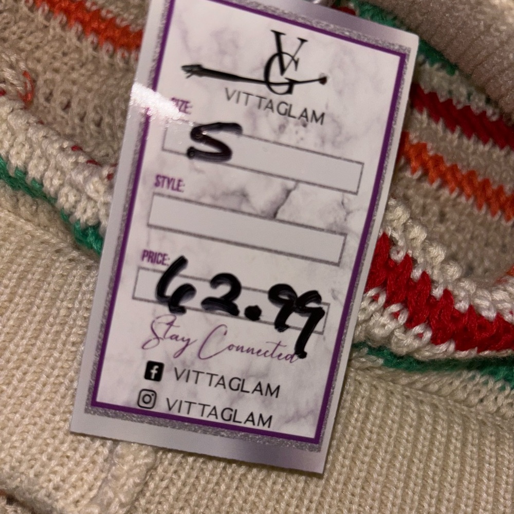 Striped Multicolor Button-Up Sweater - Picture 5 of 6